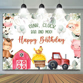 Oink Glucken Baa Und Muhen Bauernhof Tiere Geburtstag Hintergrund